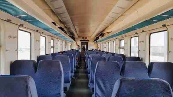 SGR Economy Class Interior Kenya Passengers seated inside Standard Gauge Railway (SGR) economy class coach in Kenya