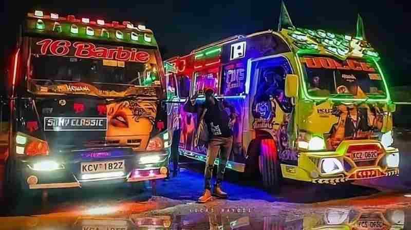 NTSA Cracks Down on ‘Nganya’ Matatus in Nairobi, Several Vehicles Impounded NTSA crackdown on graffiti matatu with tinted windows in Nairobi