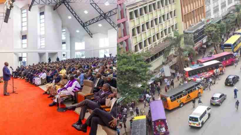 William Ruto addressing a public gathering while outlining Nairobi regeneration plans