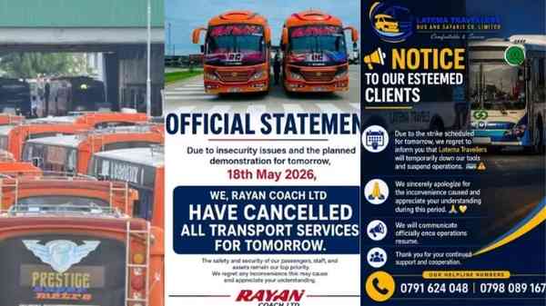 π΄LIVE UPDATE: Major Matatu SACCOs Suspend Operations Ahead of Nationwide Strike Super Metro buses parked during transport strike suspension in Nairobi