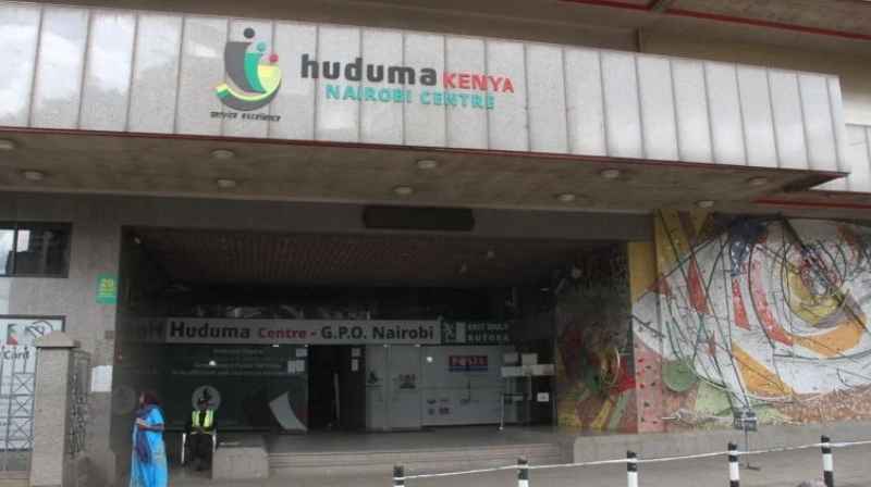 Huduma Centre GPO entrance at Teleposta Building on Kenyatta Avenue in Nairobi CBD